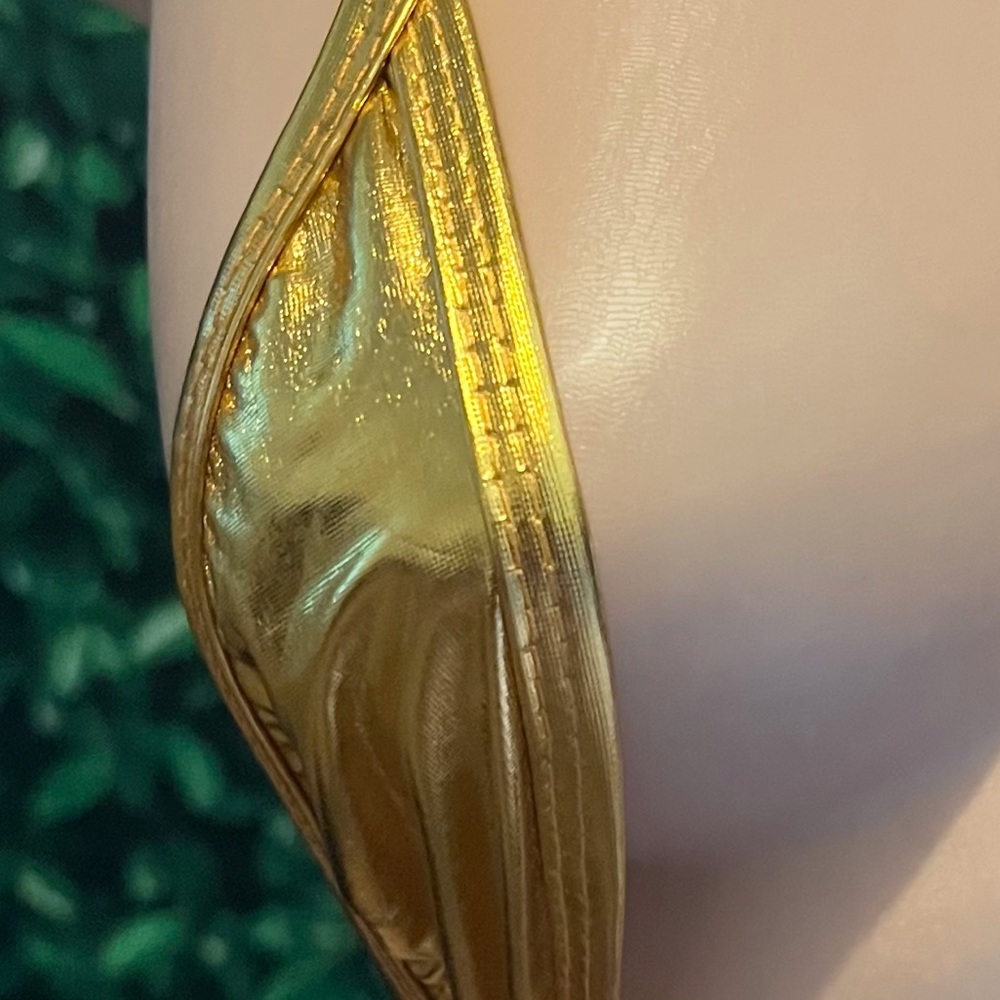 Gold Slingshot Remix Exotic Dancewear Stripper Outfit - Picture 2 of 5